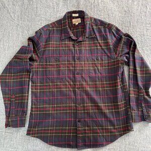 J. Crew Midweight Flannel Workshirt - Eldridge Navy Multi - Size Large